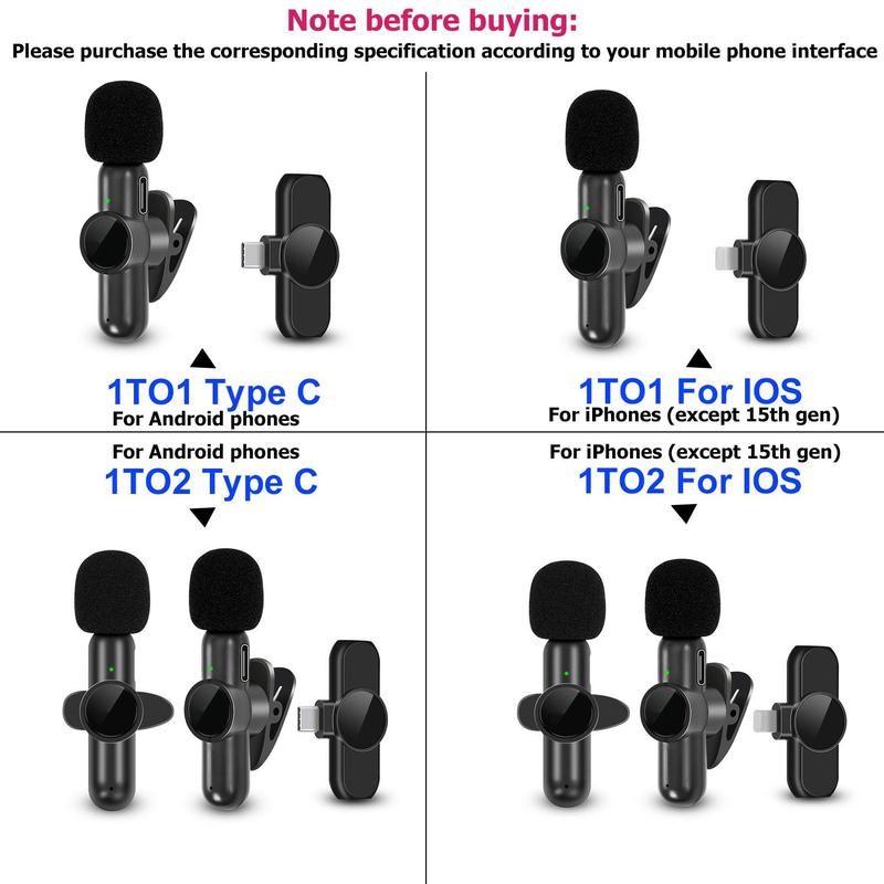 Wireless Collar Clip Microphone, 1 Set USB Rechargeable Wireless Lavalier Microphone, Portable Recording Mic for Video/Audio/Vlog Recording, Professional Microphone for Teaching, Interviews, Live Streaming, Mini Microphones, Electronics Audio Device 4