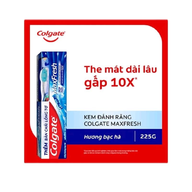 Kem đánh răng Colgate MaxFresh hương bạc hà 225g - Ngừa sâu răng, trắng răng, hơi thở thơm mát 0