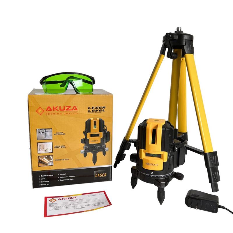 Máy laze cân bằng bắn cốt 5 tia xanh hàng bóng led AKUZA V