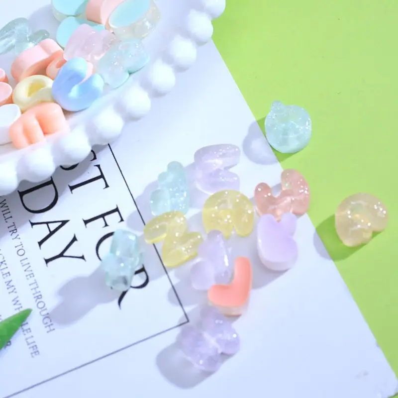 Charm Slime Resin, 20 Chiếc, Chữ Cái Tiếng Anh Hỗn Hợp, Phụ Kiện Thủ Công Tự Làm, Kẹp Tóc, Sổ Lưu Niệm, Trang Trí Ốp Điện Thoại, Hàng Mới Về 4
