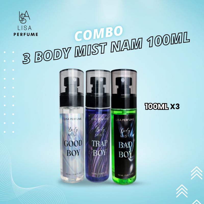 【MUA 1 THÀNH 3   BODY MIST NAM 100ML TRAP BOY-GOOD BOY-BAD BOY QUYẾN RŨ- LỊCH LÃM- TINH TẾ Cosmetic Nước Hoa Perfume Mỹ Phẩm