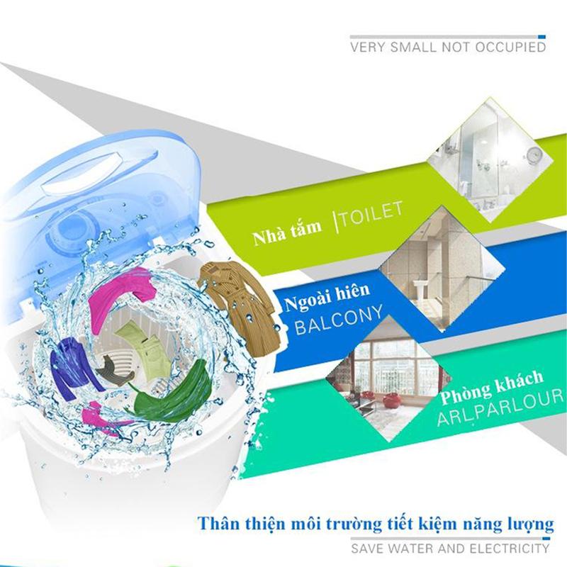 Máy giặt mini cao cấp Máy giặt vắt quần áo gia dụng Giá rẻ đặc biệt phù hợp dành cho học sinh sinhviên, thoát nướcphía dưới Làm Sạch 6