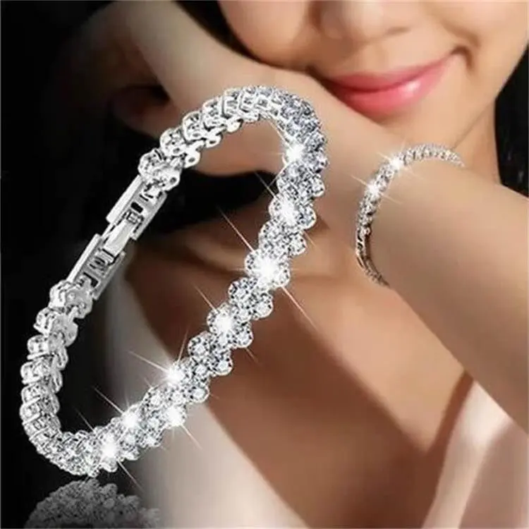 Fine Jewelry Metal Fashion Best-Seller Infinite 8 Words Infinite Large Silver Plated Bracelet Creative Diamond Simple Hand