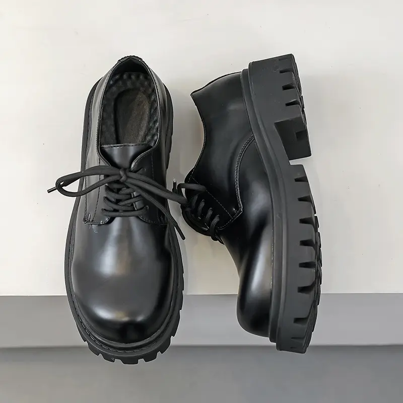 Giày Chunky Derby nam HOMME, Giày da 9517-R mũi tròn đế đúc cao 5cm 1