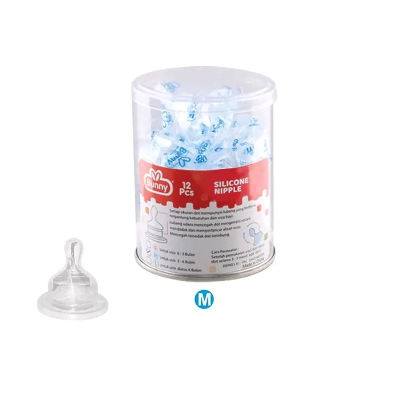 Lusty Bunny Silicone Nipple Reguler Bulat Gepeng Ecer - LustyBunny Dot Botol Susu Bayi S M L XL 3