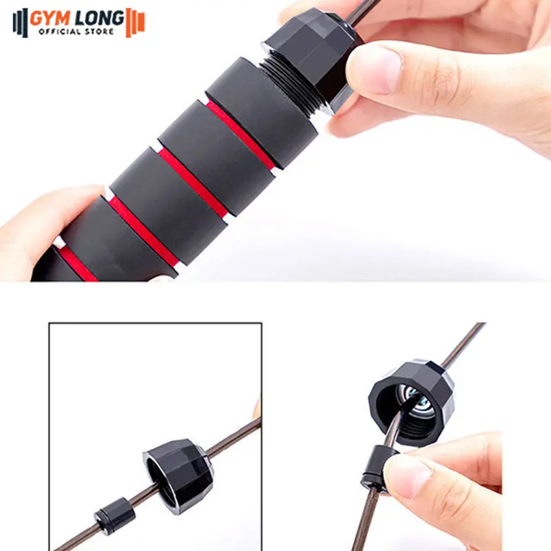 Dây Nhảy Thể Thao Tập Thể Dục Tại Nhà Bên Trong Lõi Thép Có Tạ Sắt Đầm Tay GYMLONG 2