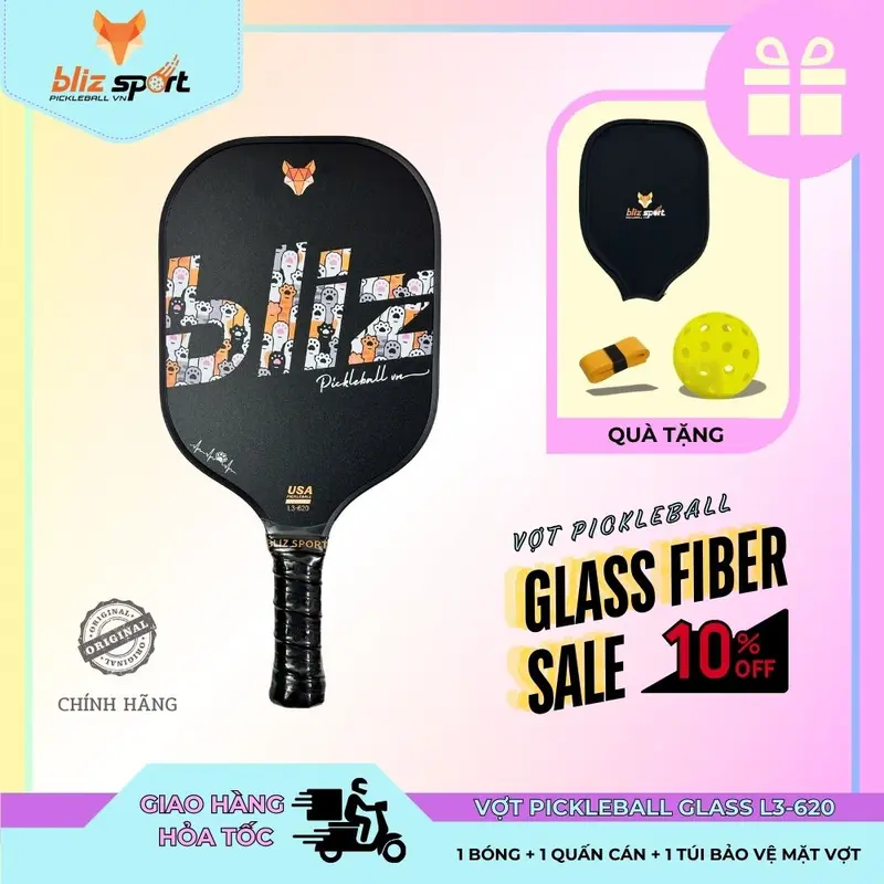 Vợt Pickleball hiệu BLiz Sợi Thủy Tinh cao cấp BlizL3 8