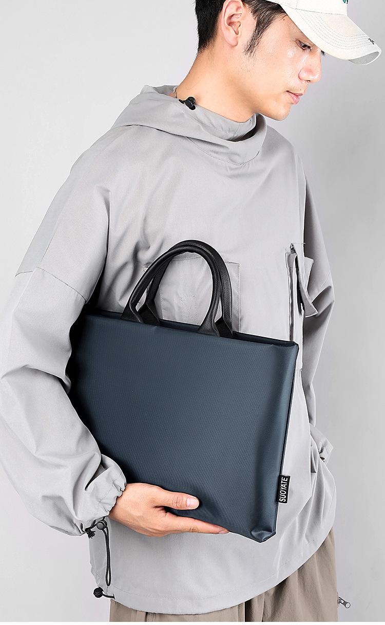 Product Introduction of Nylon Waterproof Can Fit 14 Inch Laptop New Men Lightweight Laptop Bag Handbag Tote Bag Large Capacity Business Briefcase 17