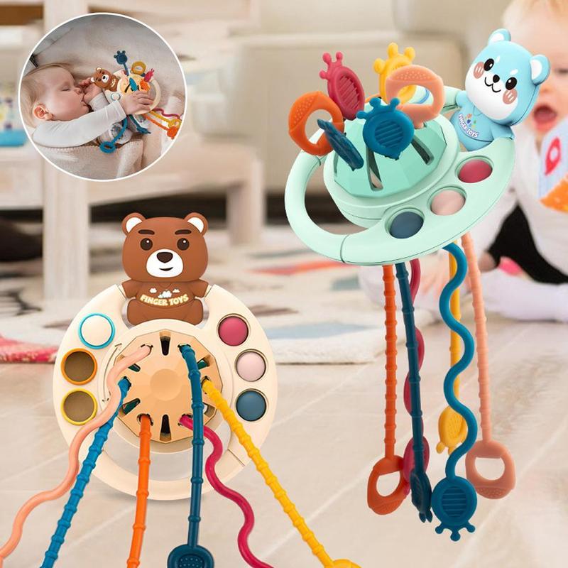 Product Introduction of Montessori Pull String Sensory Toys Kids Bαby 6 12 Teething Months Training Silicone Early A8W7 16