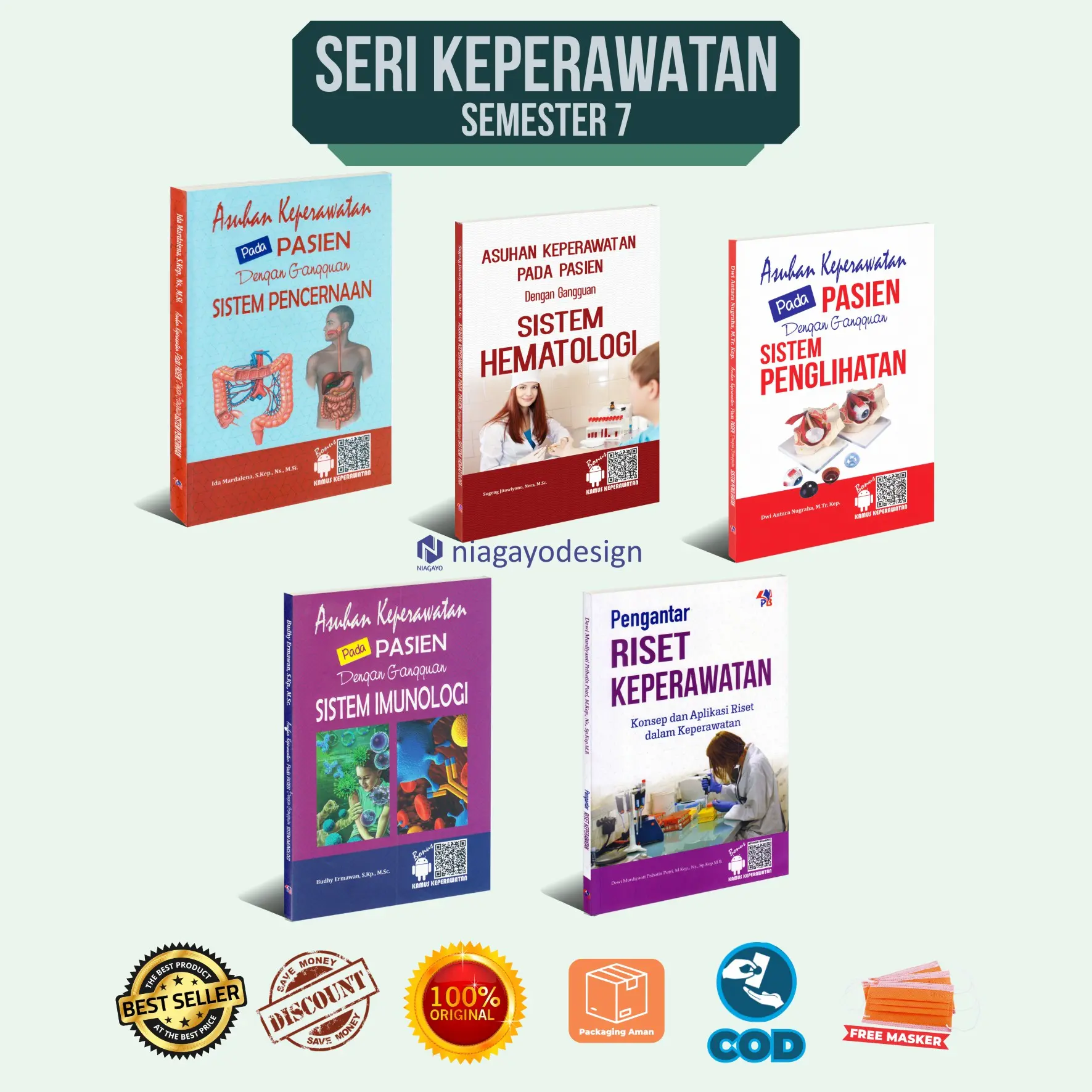 Buku Kuliah Keperawatan Semester 7 : Pengatar Riset Keperawatan Asuhan Keperawatan Pada Pasien Gangguan Pencernaan Sistem Imunologi Sistem Penglihatan Sistem Hematologi / Pustaka Baru Press - PB