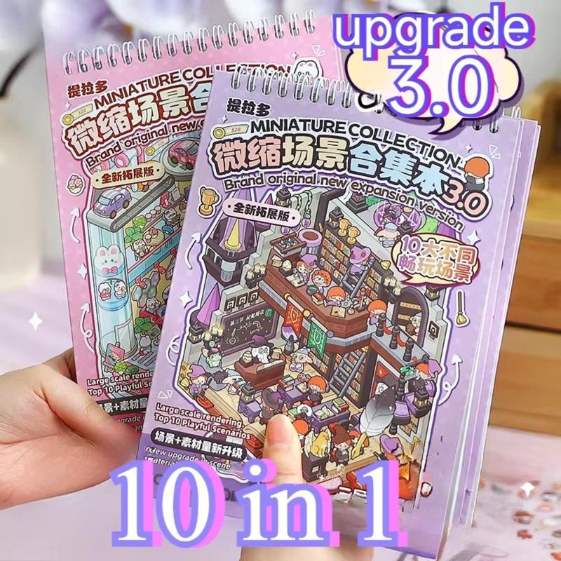 35Pcs Cartoon 10 in 1 Miniature Scene 3D Stickers 3D DIY Visual ...
