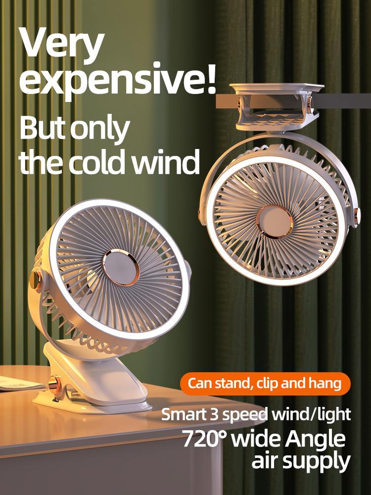 Product Introduction of 【LIVE】[ORANTOL] kipas Klip-on Kecil, Student Dormitory Bed, Night Light, Clip Fan, Office Desktop, USB Charging, Hand kipas  labubu kipas  angin 3