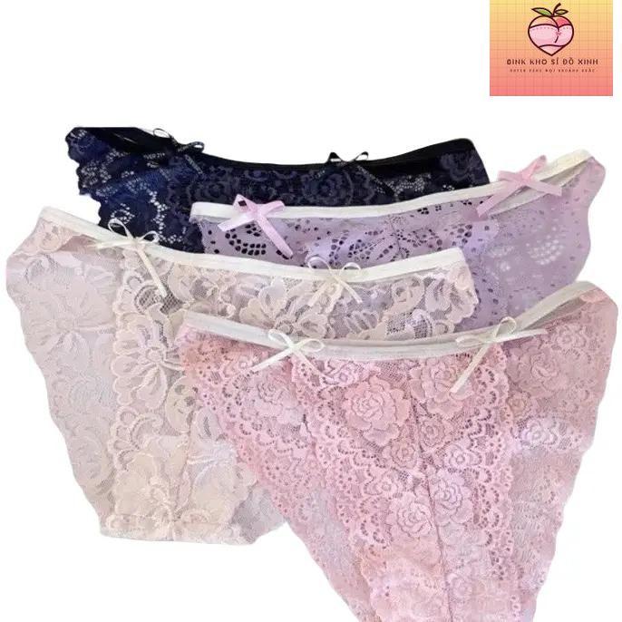 (Tặng thêm 2 quần) Set 20 quần lót nữ ren đính nơ hông, công chúa mềm mại, quyến rũ, không lộ viền (không chọn màu) RN01. 0