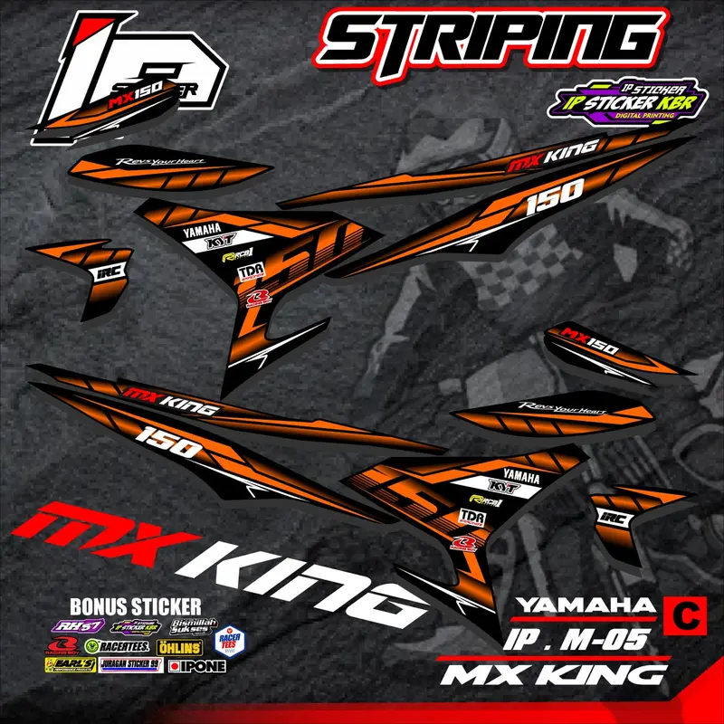 (COD) Striping MX KING 150 - Sticker Striping Variasi List MX KING KODE IP.M-05 Design IP Sticker KBR 5