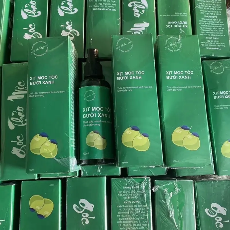 {￼Combo } 5 CHAI XỊT KÍCH THÍCH MỌC TÓC CHIẾT XUẤT BƯỞI XANH 100ML