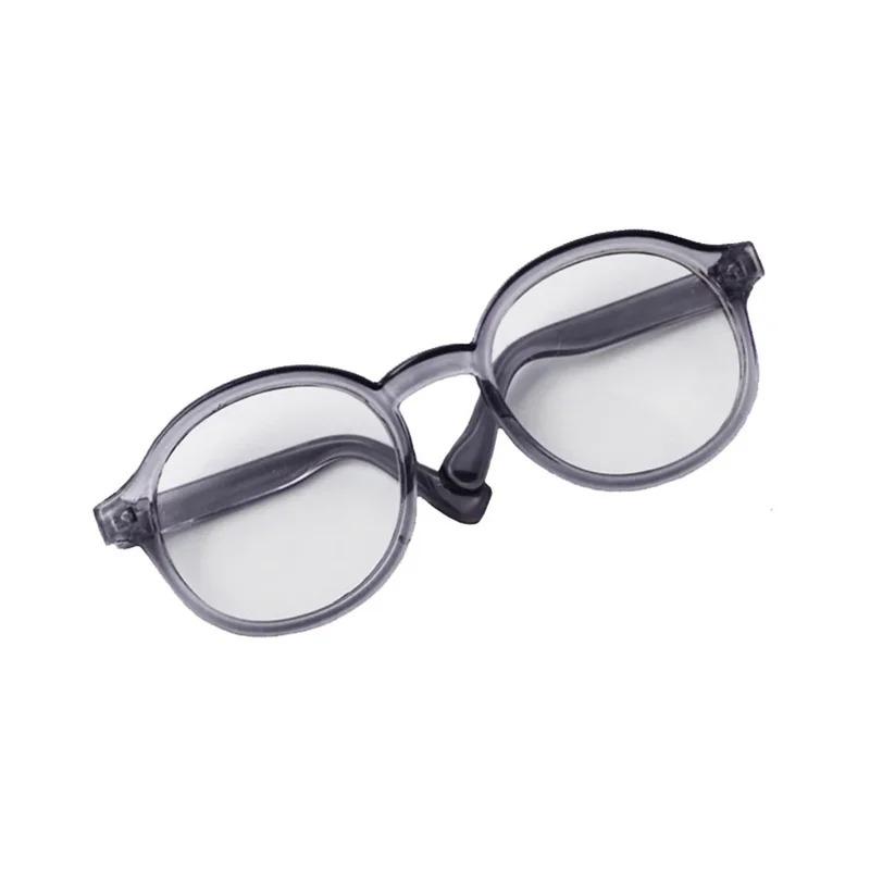 Plush 1/3BJD Doll Glasses Accessory Round Frame Miniature Eyewear Clear Lens Eyeglasses 6.5/9cm for Labubu BJD Doll Accessories 5