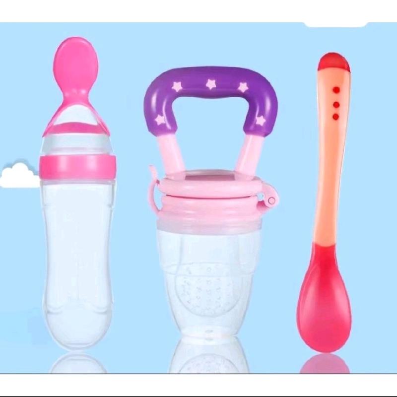 Bộ 3 sản phẩm ăn dặm cho bé bình thìa + túi nhai+ thìa cho bé