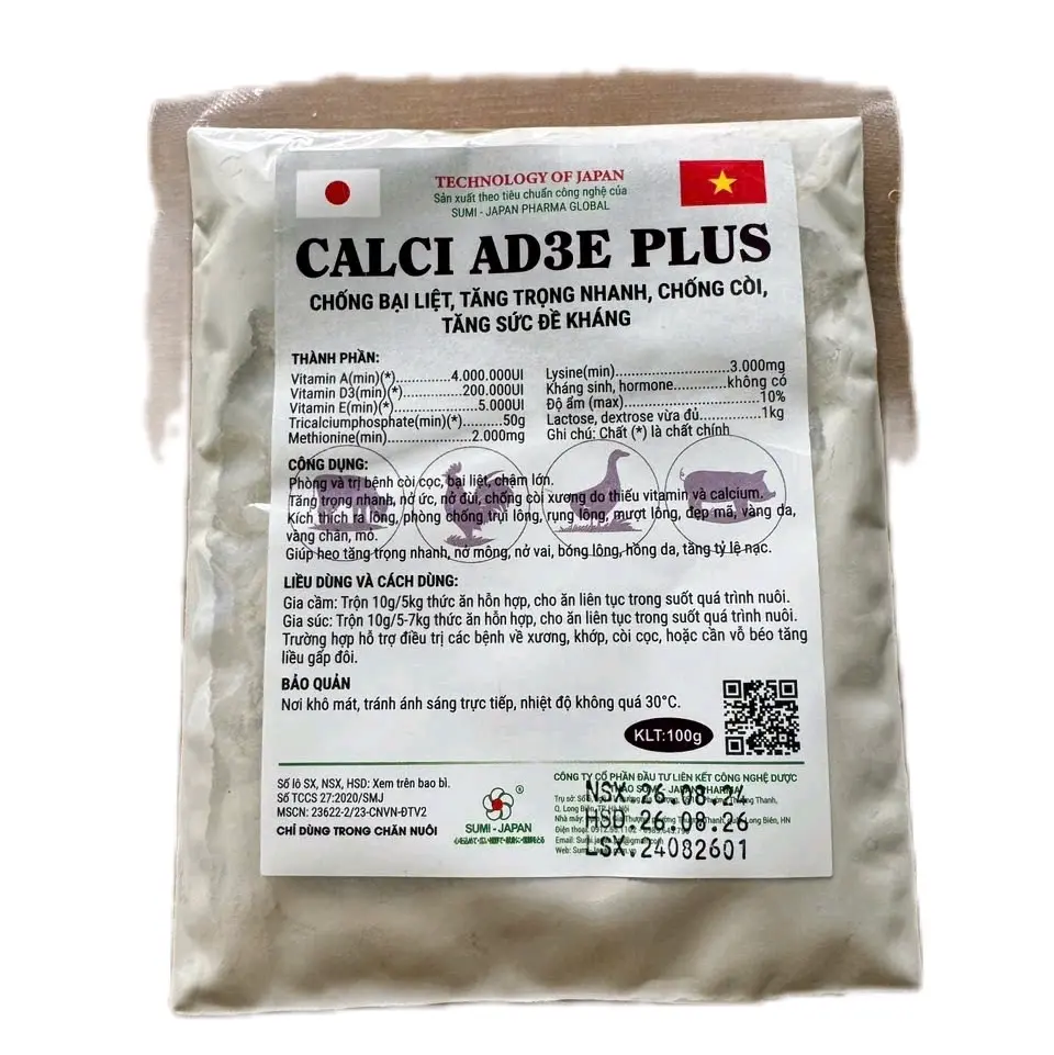 khoáng canxi ade giống còi yếu chân vỏ trứng mỏng cho gà