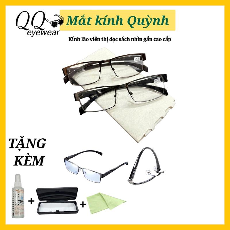 Kính lão viễn thị cao cấp Nhật bản dành cho nam nữ gọng lò xo  Mắt Kính sang trọng kính nhìn gần kinh trung nien màu nâu đồng sang trọng