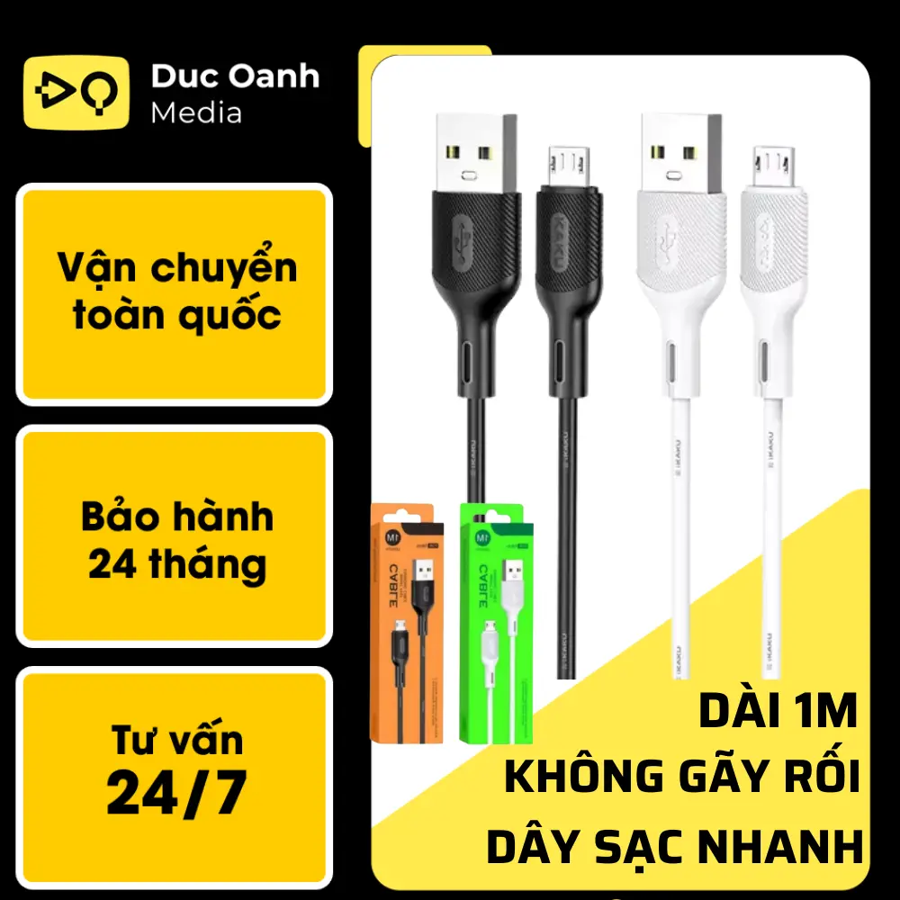 Dây sạc nhanh đa năng dành cho điện thoai cáp usb micro typec ip6 đến 13pm Kem Sạc Điện Thoại