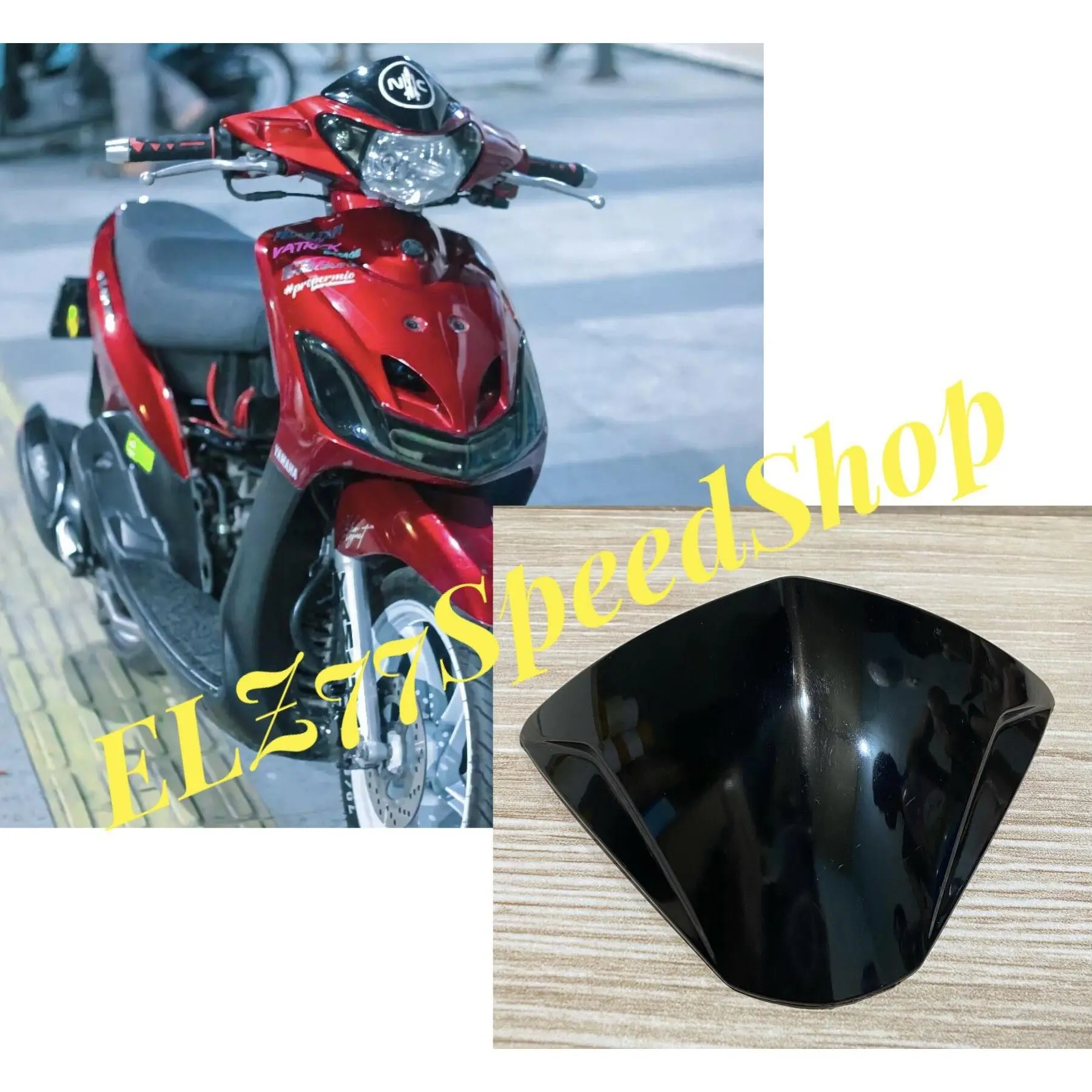 Terbaru visor mio smile hitam polos plus double tape 3m