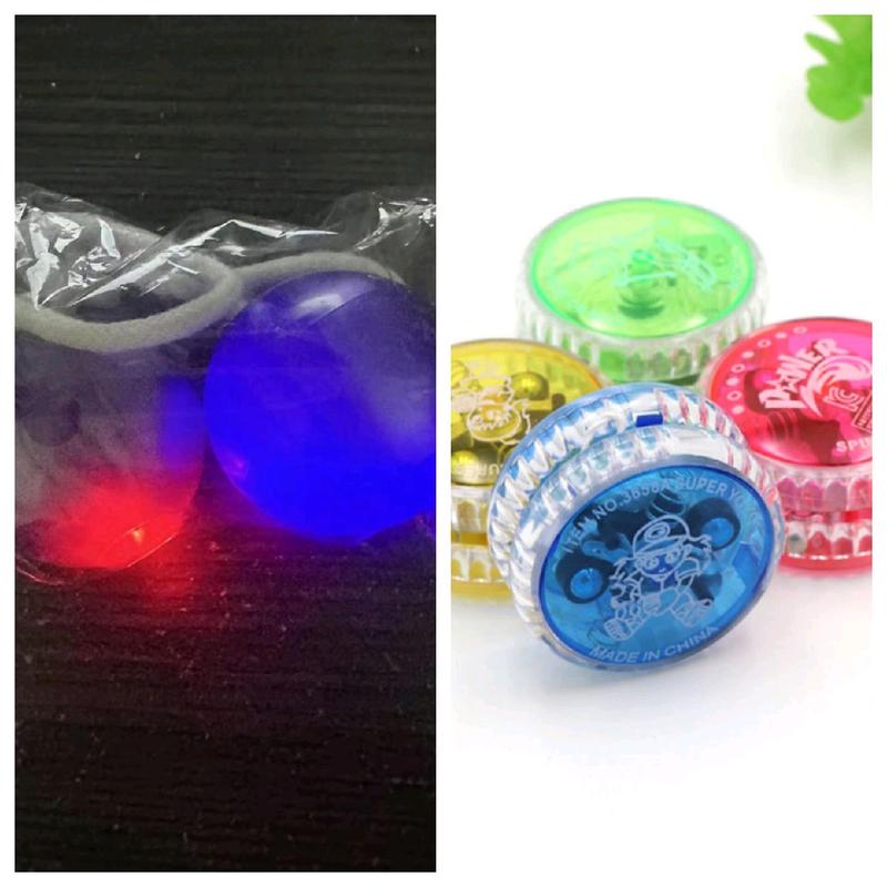 COD Mainan Bola YoYo Magic Bulat Bahan Plastik Ukuran 2.2x1.3" + Lampu Colorful untuk Anak hadiah toys 6