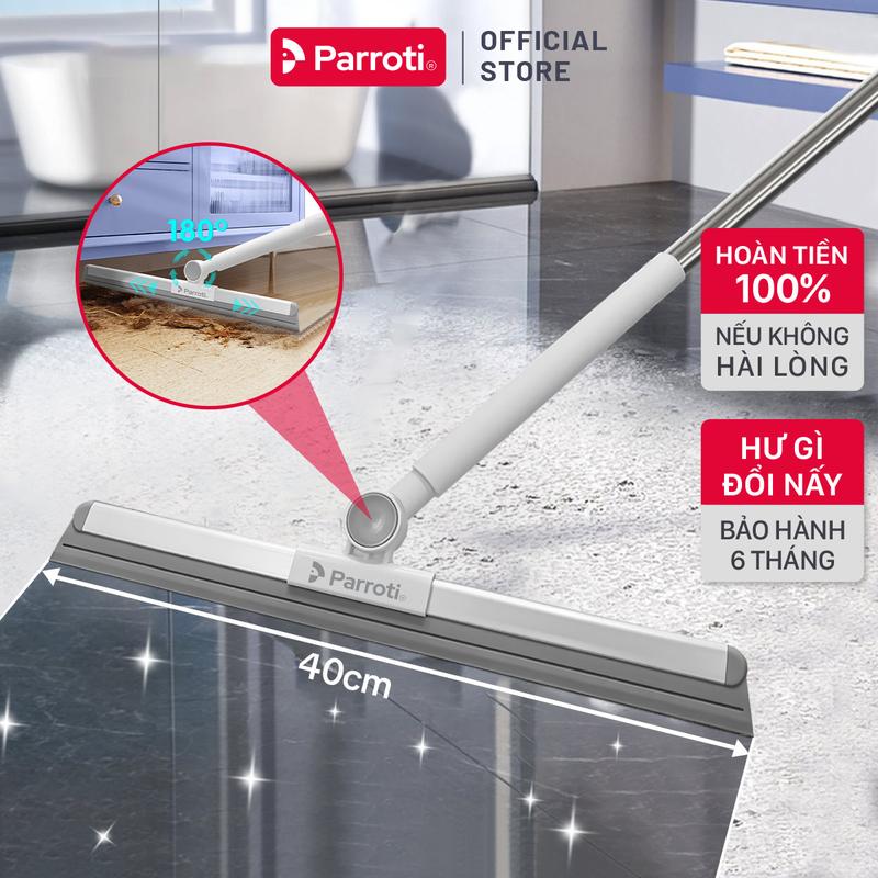Cây Gạt Nước Sàn Nhà Xoay 180 Độ, Tăng Giảm Chiều Dài Parroti Flat - FT01