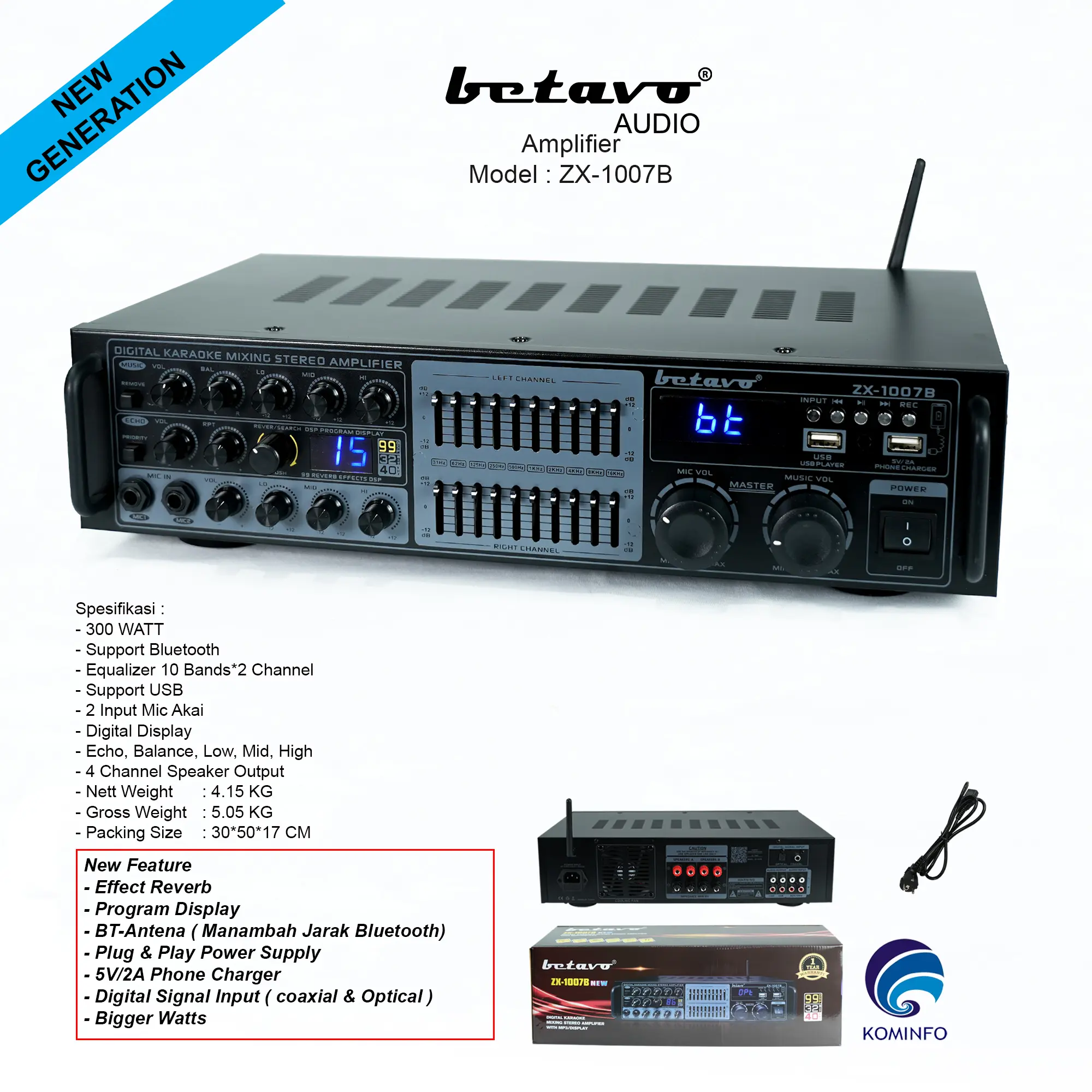 Amplifier Karaoke Betavo ZX 1007B 2nd Generations Equalizer