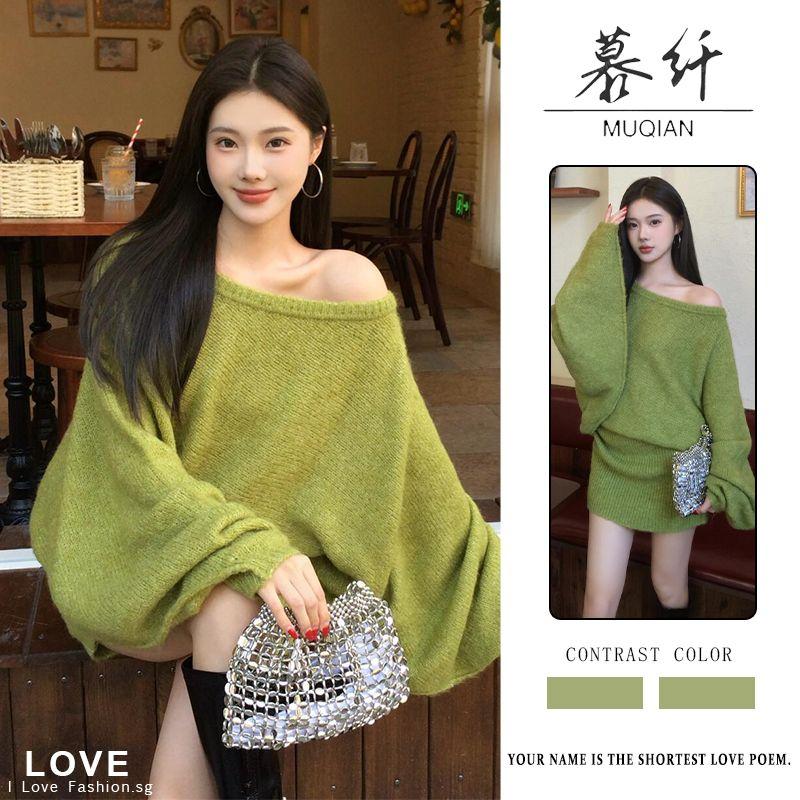 Váy Dệt Kim, Kiểu Vai Nghiêng Và Trễ Vai, Dài Tay, Dành Cho Nữ, Phong Cách Ngầu Và Gợi Cảm, Váy Bó Thanh Lịch, Hàng Mới Về Mùa Thu 2024, Phong Cách Lười Biếng Women  Khuy Lệch Vai vay  chon amlun váy  đỏ giặt bằng nước lạnh 【 đá quý 】 đen vay vay đầm  gấm 0