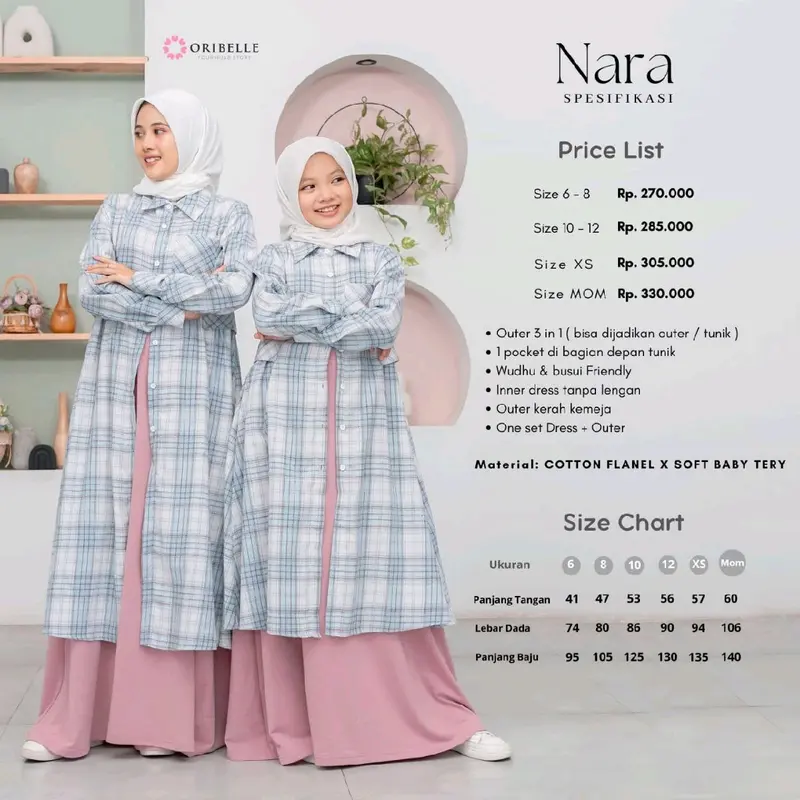 NARA BY ORIBELLE One Set Tunik + Inner Dress 2
