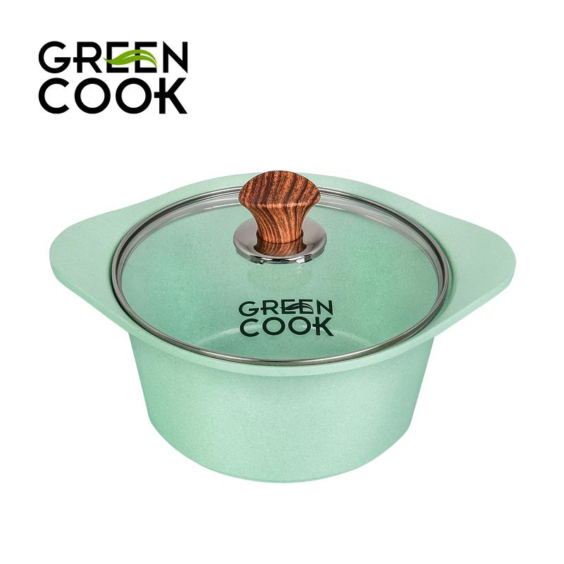 Nồi đúc đáy từ men đá xanh ngọc 20 cm Green Cook GCS05-20IH công nghệ Hàn Quốc