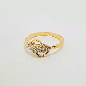 Cincin Emas Muda Mata Putih Tujuh Mata Putih 1 Gram