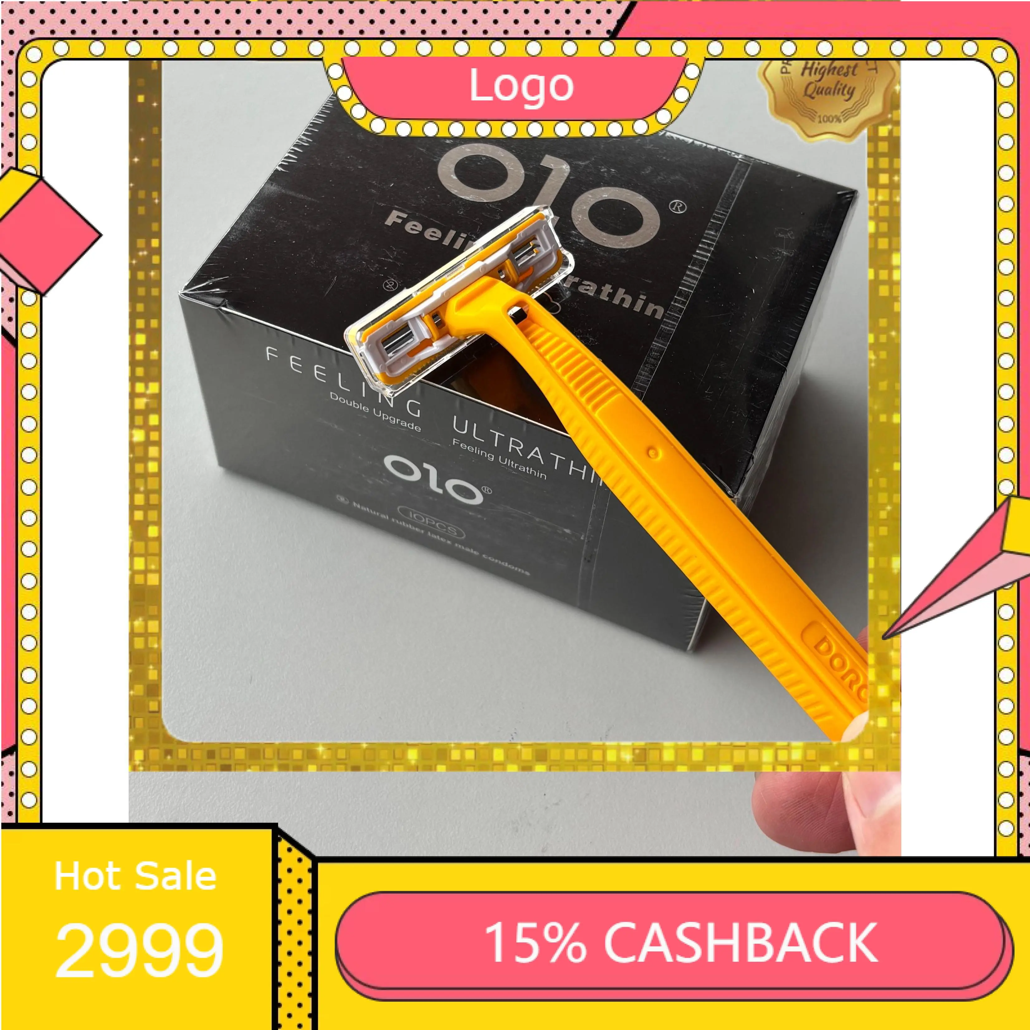 Hộp 10 chiếc Bao C/S Olo dao cạo râu dùng 1 lần FeelingUltrathin chính hãng chắc tay thon gọn, nhiều trơn, dai mềm mỏng phù hợp cho phái đàn ông muốn thỏa mãn nhu cầu, đồ gia dụng - Love Home EC