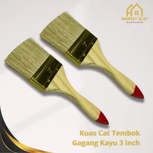 Kuas Cat Tembok Gagang Kayu 3” 3 Inci