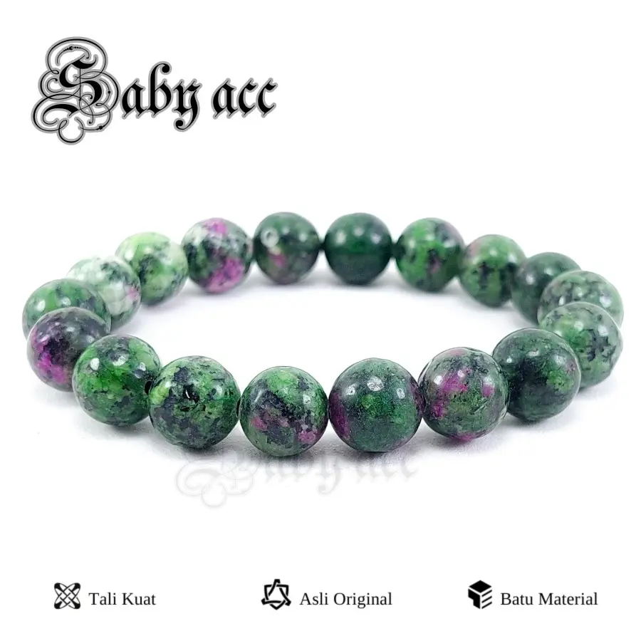 Gelang Ruby Tanzania Saby GB0012 - Bracelet Tangan, Keren, Adjustable, Lingkar 18cm -