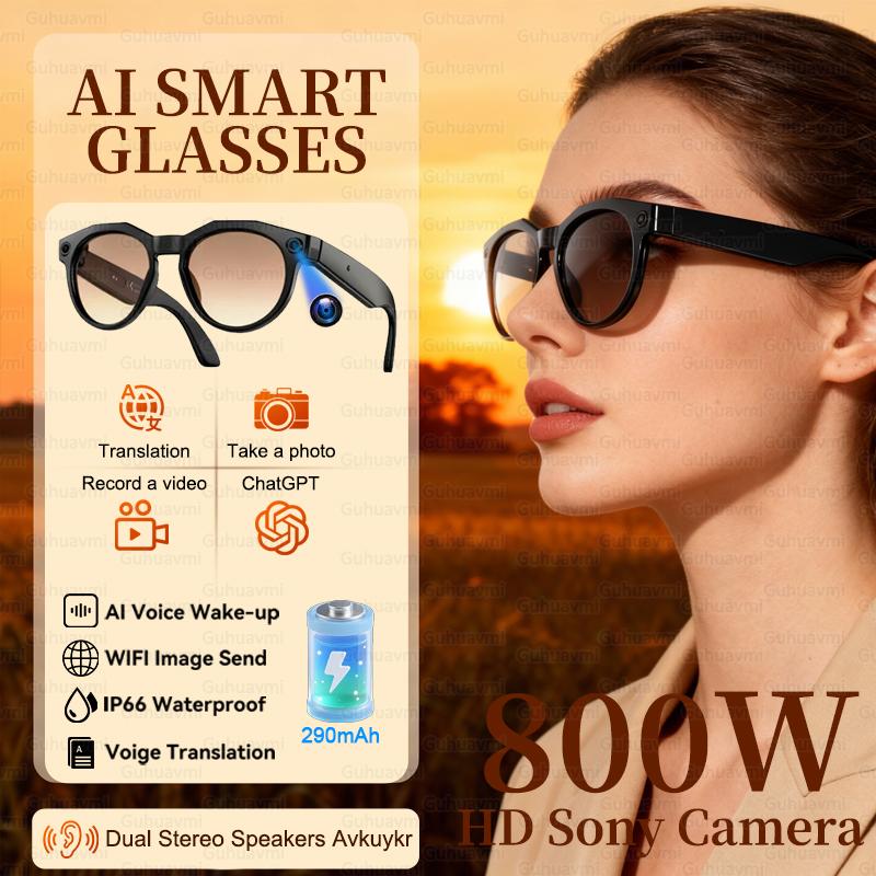 2026 New Women Sunglasses AI Shooting Glasses 4K HD 800W Pixels Camera Bluetooth Call Voice Assistant Translation Smart Glasses - Image 2