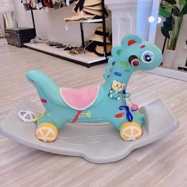[FREESHIP] Ngựa bập bênh chòi chân 2in1 cho bé, có nhạc và đèn 2