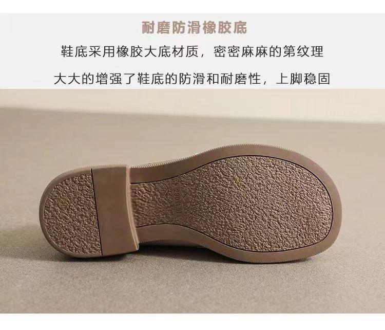 Product Introduction of Yue Chen Loafers Women's 2024 New Spring and Autumn British Style Black Low Heel Leather Shoe Soft Leather JK Pumps Spring 9