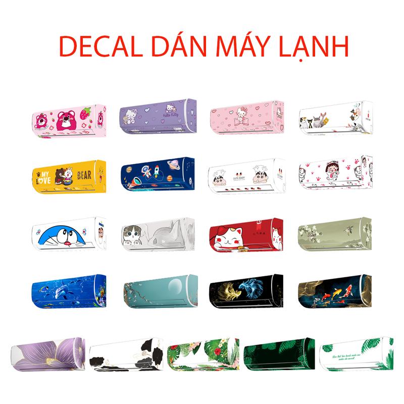 Decal dán máy lạnh nhiều mẫu - Decor trang trí nhà cửa