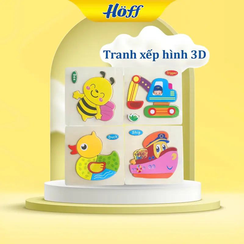[TẶNG QT0103] Tranh xếp hình 3D động vật dễ thương cho bé vừa học vừa chơi 2