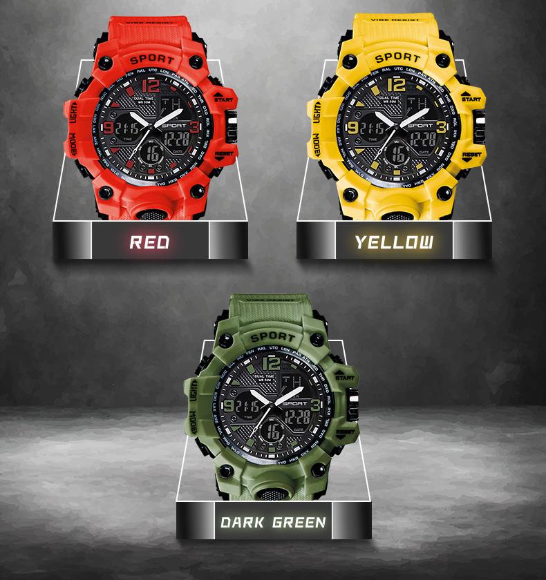 Product Introduction of MSTIANQ Men's Youth Original ElectronicWatch High School Student Trend Hand Clock SportsWaterproof Luminous Red Digital Wristwat 0