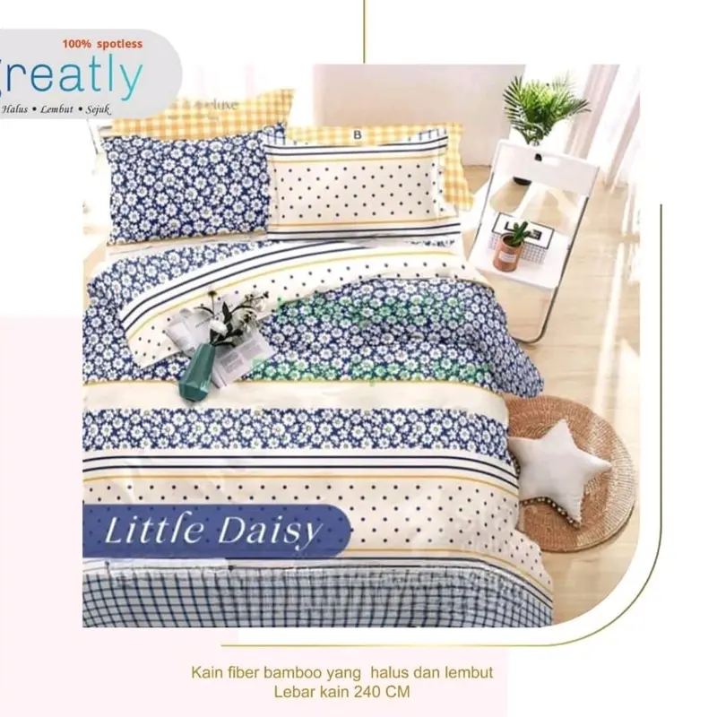 Set Sprei Flowers 180x200|sprei aestentic|Sprei katun|sprei terbaru 0