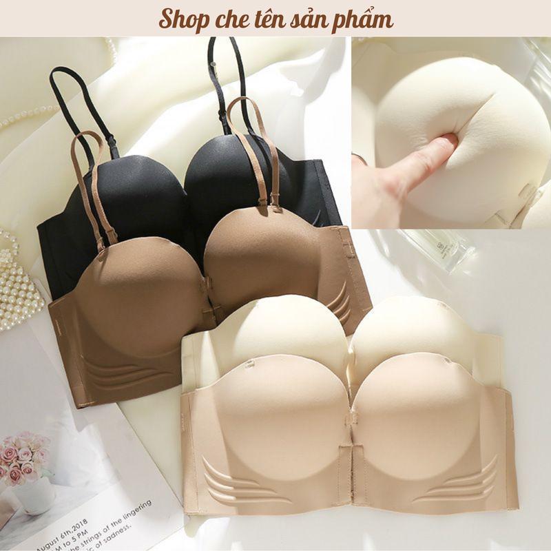 Áo Lót Nữ Su Non Không Gọng Chống Tụt Cài Trước Không Hằn, Nâng Đẩy Ngực Tạo Khe Đệm Dày 5cm Bra 947 Voi Nhung áo lót Women