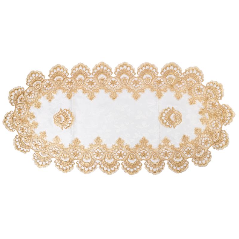 Product Introduction of Elegant Table Center Decor for Home, Oval Lace Trimmed Table Runner, Floral Pattern Wedding Dining Table Cloth 20