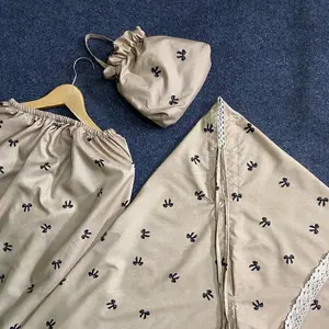 Unchvera —— (Real Picture)Mukena Dewasa 2in1 Katun Ruffle Pita Coquette Kekinian