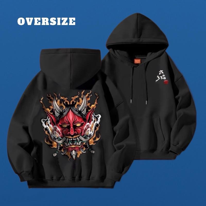 ÁO HOODIE UNISEX THỜI TRANG NAM NỮ FORM RỘNG OVERSIZE MẶT QUỶ LỬA CÓ BIGSIZE 35kg đến hơn 100kg chất vải nỉ đẹp Menswear Cotton