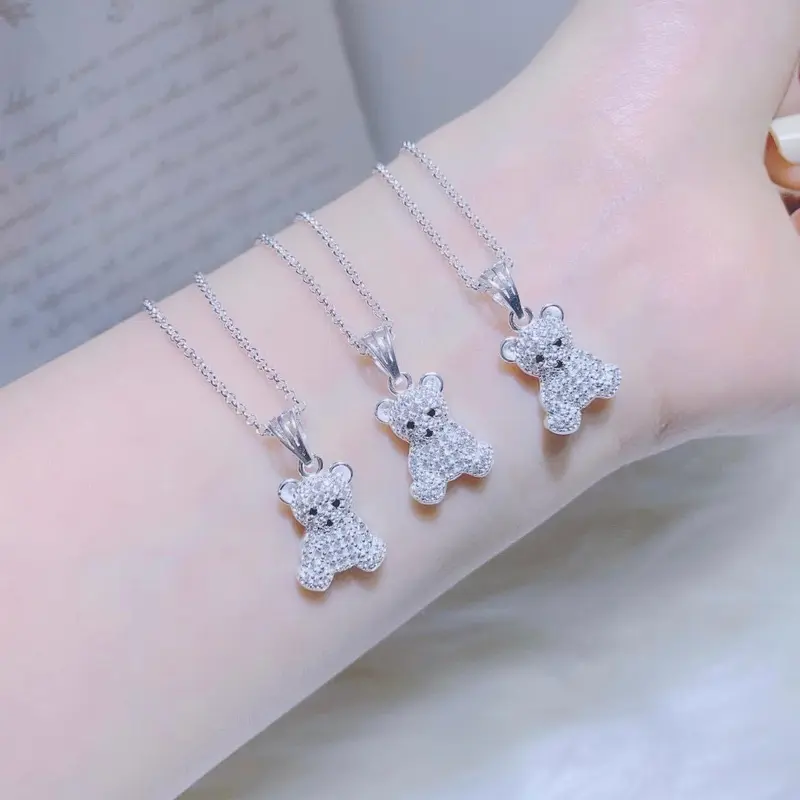 Dây chuyền mo tròn trơn mặt gấu cho mẹ và bé dây chuyền mặt gấu 0