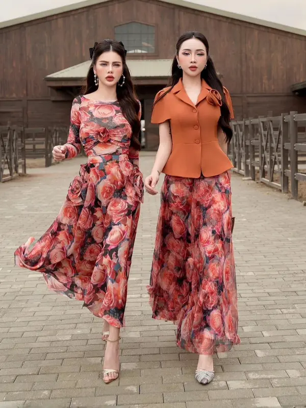 Chân váy Midi Golden Dusk 25S1W325001H015 3