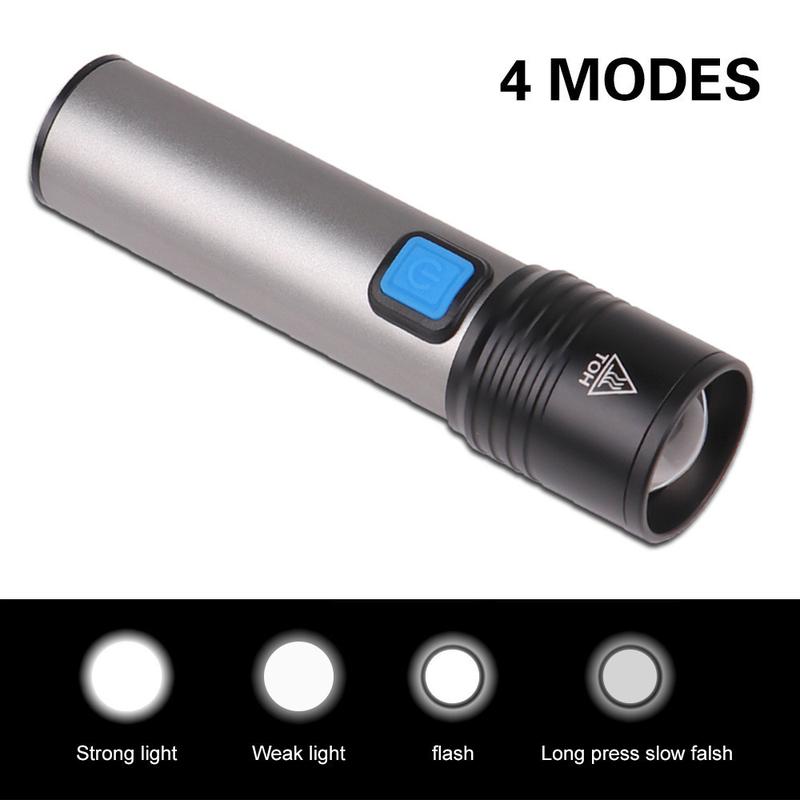 Đèn pin màu tím UV365nm sạc USB Đèn pin hợp kim nhôm LED thu phóng kính thiên văn mini UV phát hiện tiền giấy đèn phát hiện huỳnh quang 3