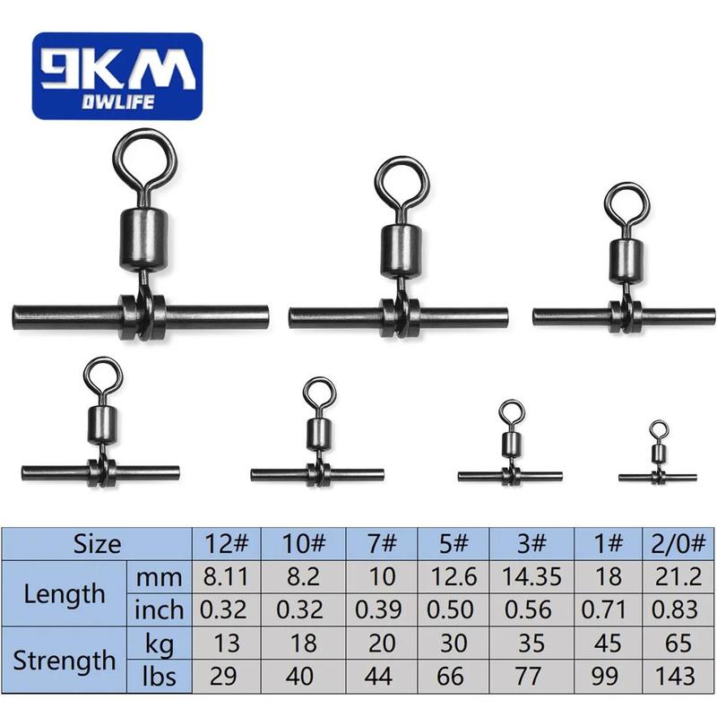 Product Introduction of 3 Way Swivels Fishing Tackle, 25pcs/set Cross Line Crimp Rolling Swivel Connector, T-shape Crimp Sleeve Swivels Fishing Tool 1